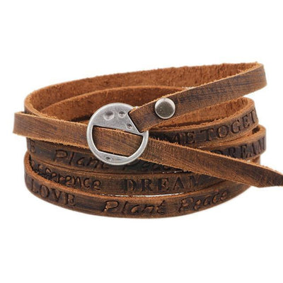 Inspirational Multi-layer Genuine Leather Bracelet Inspirational Bracelet