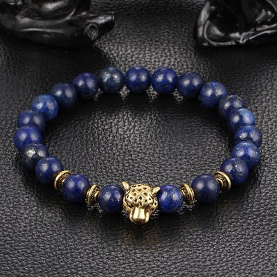 Leopard Charm Natural Stone Beads Bracelet Lapis Lazuli - Gold / Buy 1 - Save 50% Bracelet