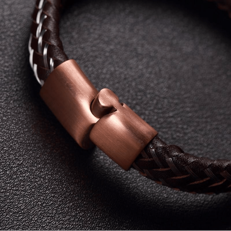 Limited Edition Stainless Steel Wire Cable Leather Bracelet Bracelet