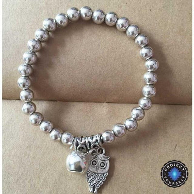 Limited Edition Tibetan Silver Beads Gypsy Charm Bracelet Owl Bracelet