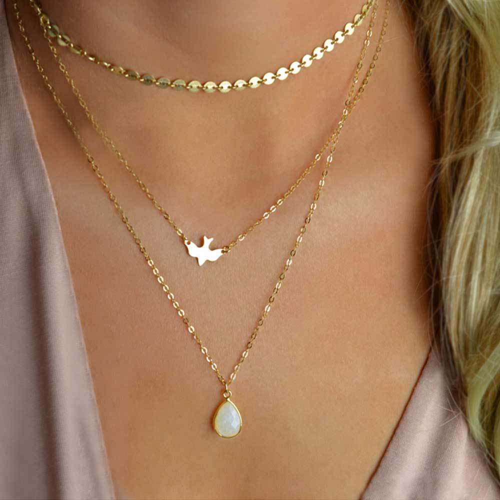 Love Of A Goddess Opalite Necklace Gold Necklace