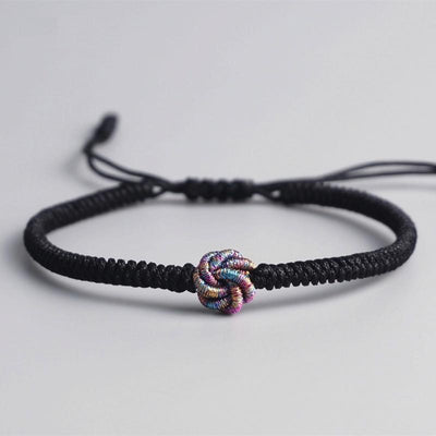 Lucky Auric Circle Handmade Buddhist Knots Rope Bracelet Bracelet