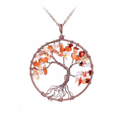 Magnificent Handmade Tree of Life Natural Stone Pendant Necklace Chakra Necklace