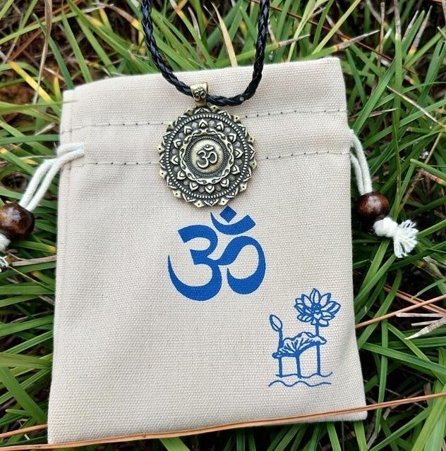 Majestic Lotus Mandala Om Necklace Necklace