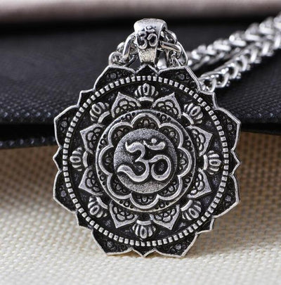 Majestic Lotus Mandala Om Necklace Style 2 - Chain Necklace
