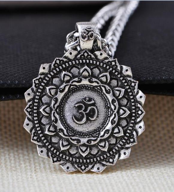 Majestic Lotus Mandala Om Necklace Style 3 - Chain Necklace