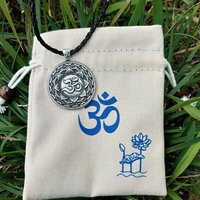 Majestic Lotus Mandala Om Necklace Style 7 - Cord Necklace
