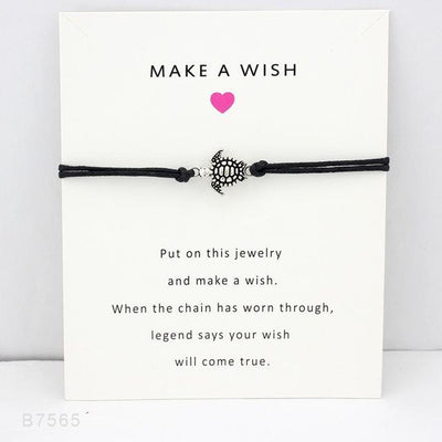 Make A Wish Turtle Bracelet Black Bracelet