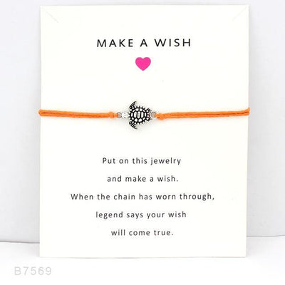 Make A Wish Turtle Bracelet Orange Bracelet