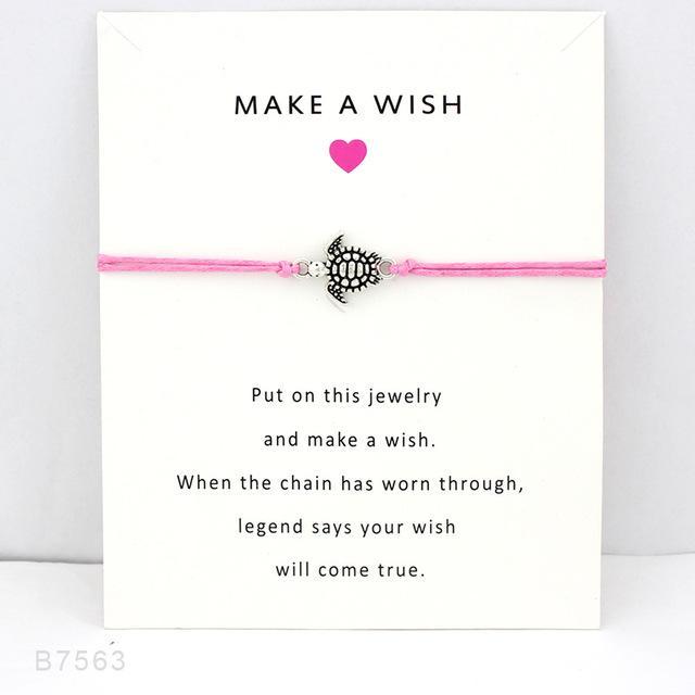 Make A Wish Turtle Bracelet Pink Bracelet