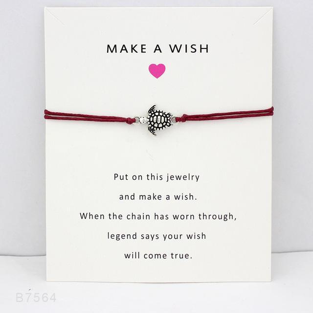 Make A Wish Turtle Bracelet Red Bracelet