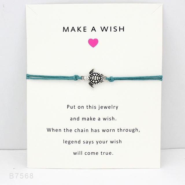 Make A Wish Turtle Bracelet Teal Bracelet
