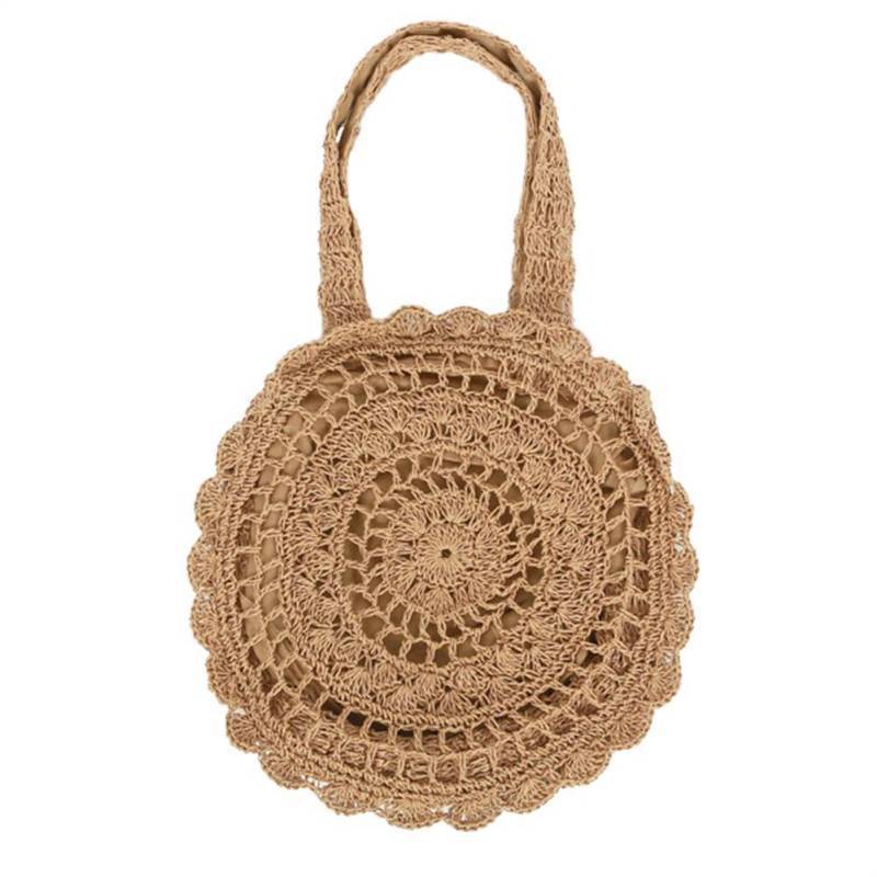 Mandala Knitted Straw Bag Bags