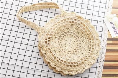 Mandala Knitted Straw Bag Beige / (30cm<Max Length<50cm) Bags