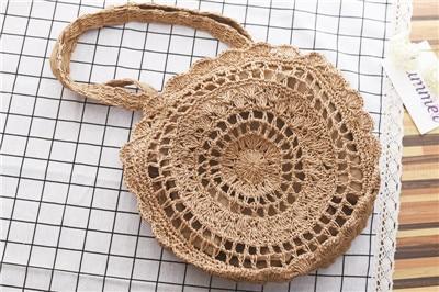 Mandala Knitted Straw Bag Light Brown / (30cm<Max Length<50cm) Bags