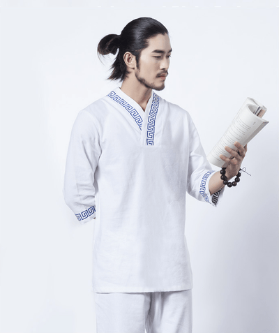 Men's Geometric Embroidered 2-Piece Meditation Clothing Set Clothing