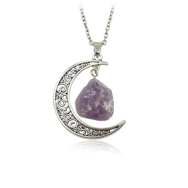 Moon Amethyst Necklace style 2 Necklace