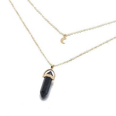 Moon Child Crystal Necklace Obsidian Necklace