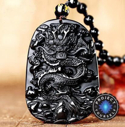 The Dragon Guardian Obsidian Pendant – Project Yourself