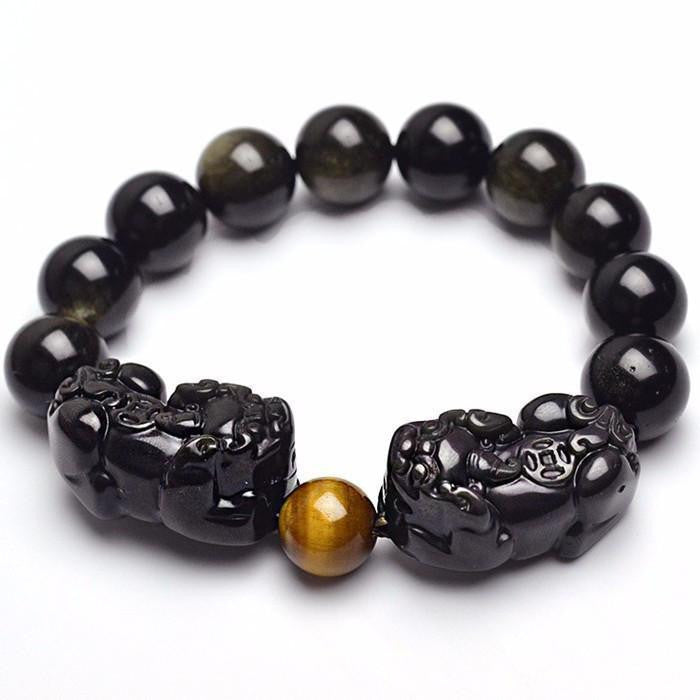 Natural Golden Sheen Obsidian Pi Xiu Bracelet – Project Yourself