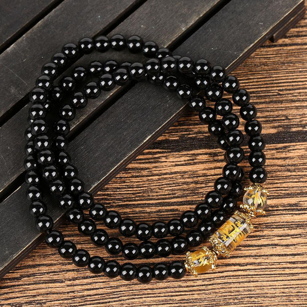 Natural Obsidian Zodiac Animal Wrap Bracelet Bracelet