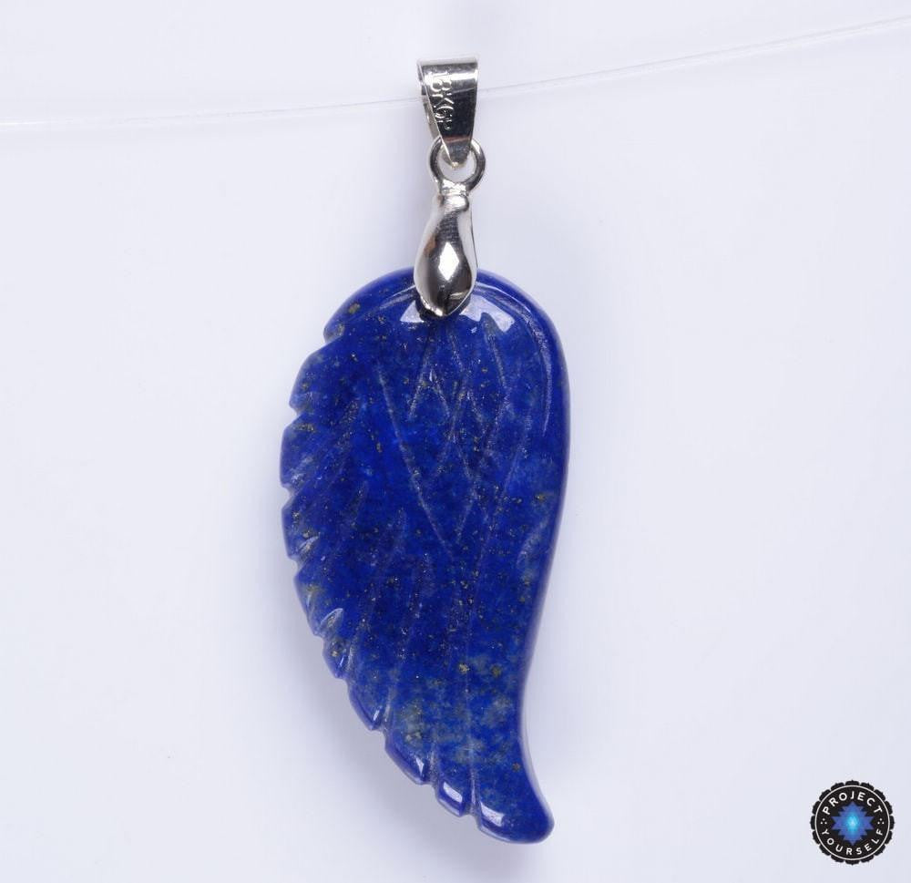 Natural Stone Angel Wing Pendant Lapis Lazuli pendant