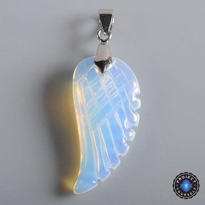 Natural Stone Angel Wing Pendant Opalite Opal pendant