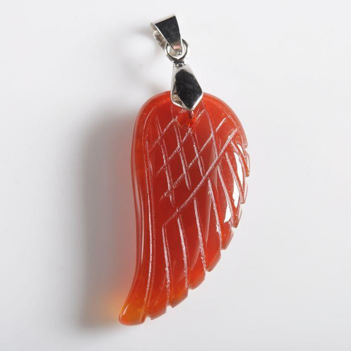 Natural Stone Angel Wing Pendant Red Agate pendant