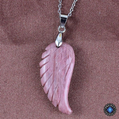 Natural Stone Angel Wing Pendant Red Serpenggiante pendant