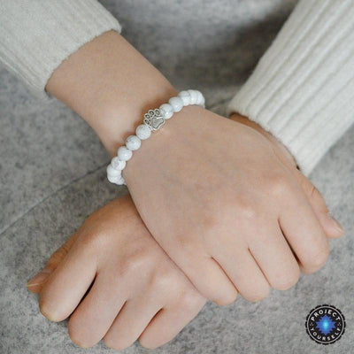 Natural White Turquoise Chakra Bracelet for Pet Lovers Bracelet