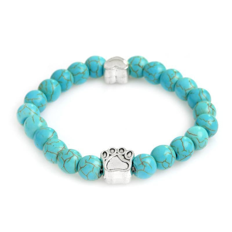 Natural White Turquoise Chakra Bracelet for Pet Lovers Turquoise Bracelet
