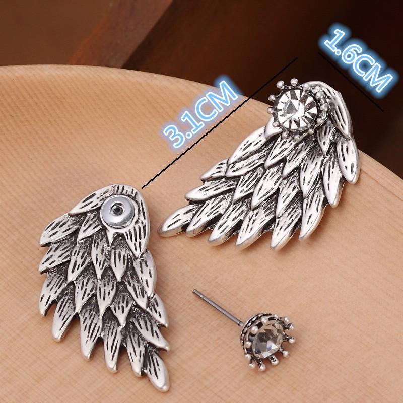 New Fashion Angel Wings Rhinestone Alloy Stud Earrings Earrings