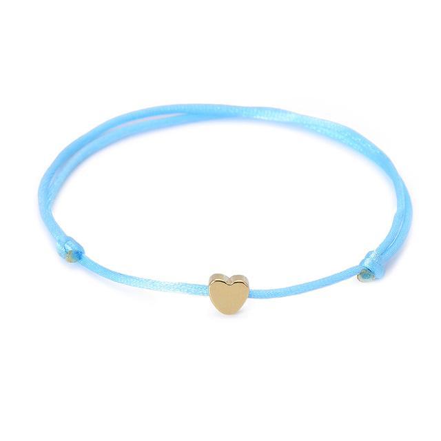 One Love Lucky Handmade Rope Bracelet Blue - Gold Bracelet