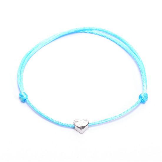 One Love Lucky Handmade Rope Bracelet Blue - Silver Bracelet