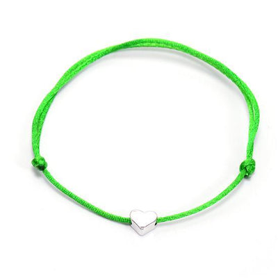 One Love Lucky Handmade Rope Bracelet Green - Silver Bracelet