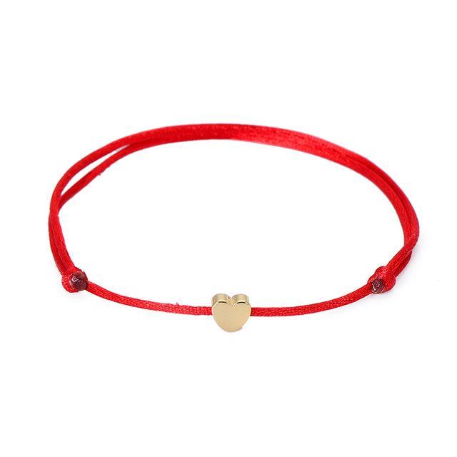 One Love Lucky Handmade Rope Bracelet Red - Gold Bracelet