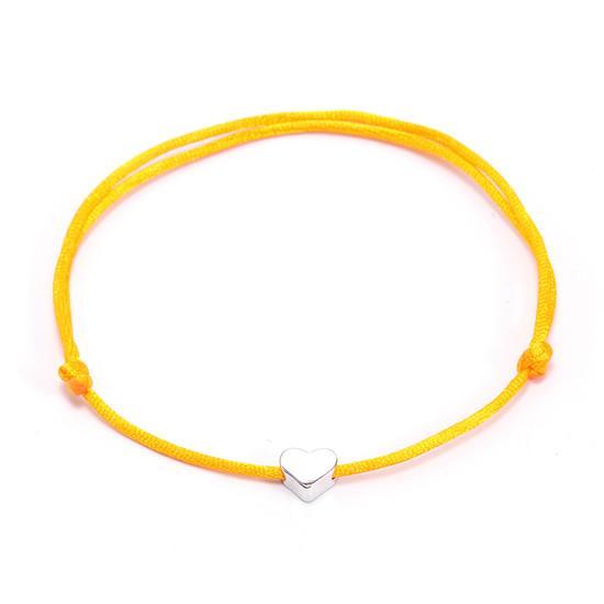 One Love Lucky Handmade Rope Bracelet Yellow - Silver Bracelet
