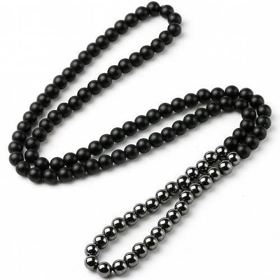 Onyx and Hematite Balancing Protection Necklace Black Necklace