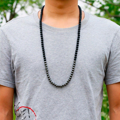 Onyx and Hematite Balancing Protection Necklace Necklace