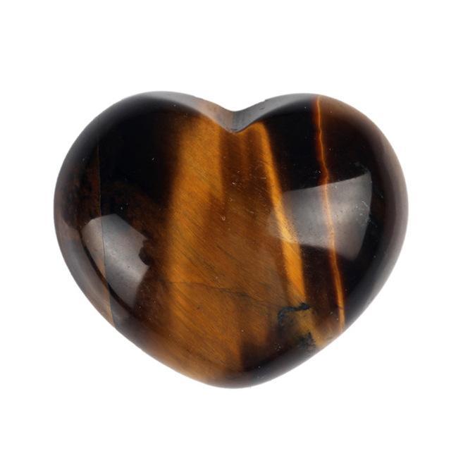 Powerful Reiki Heart Stone Tiger Eye Crystals