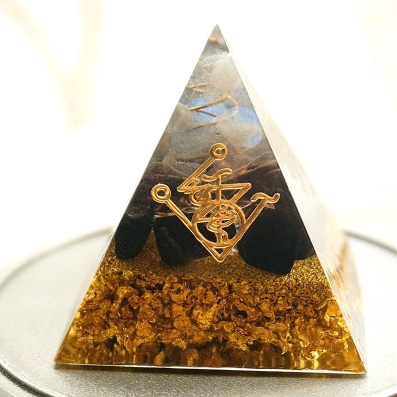 Cleansing Obsidian Orgonite Pyramid