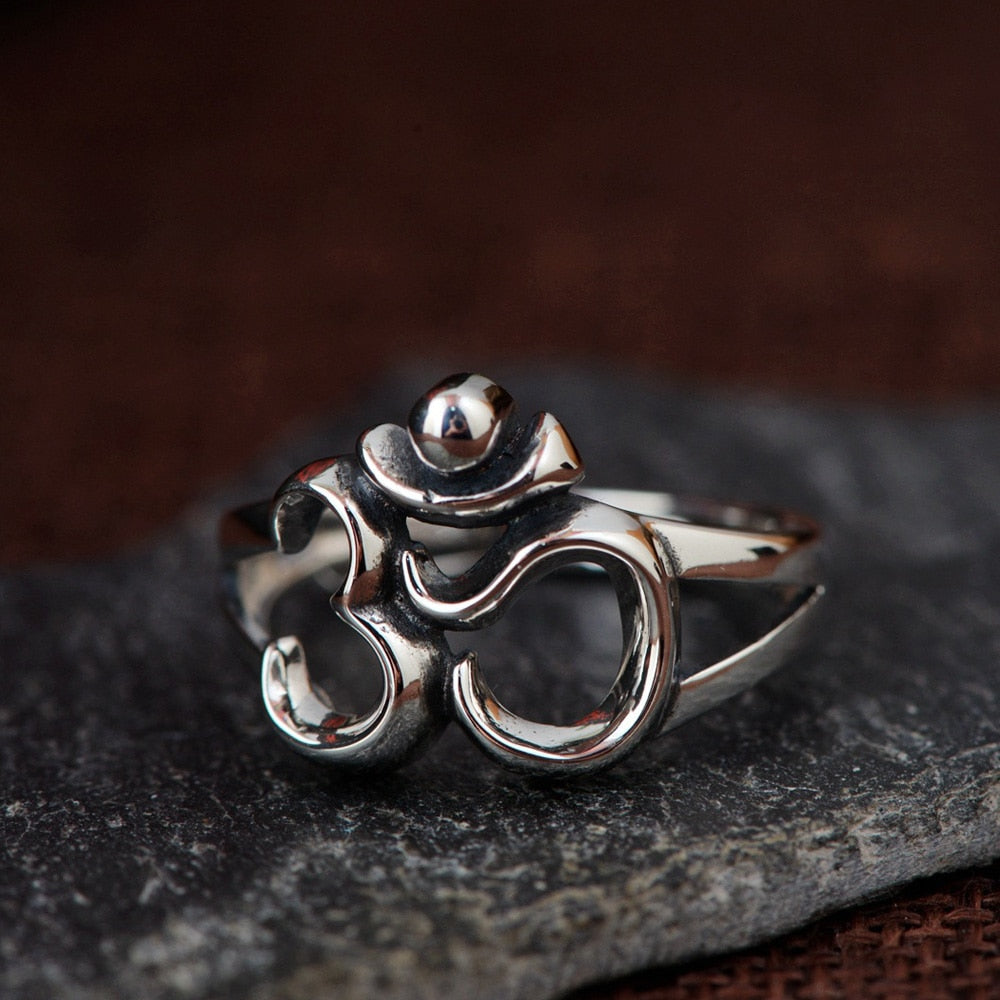 Sacred Om Silver Ring