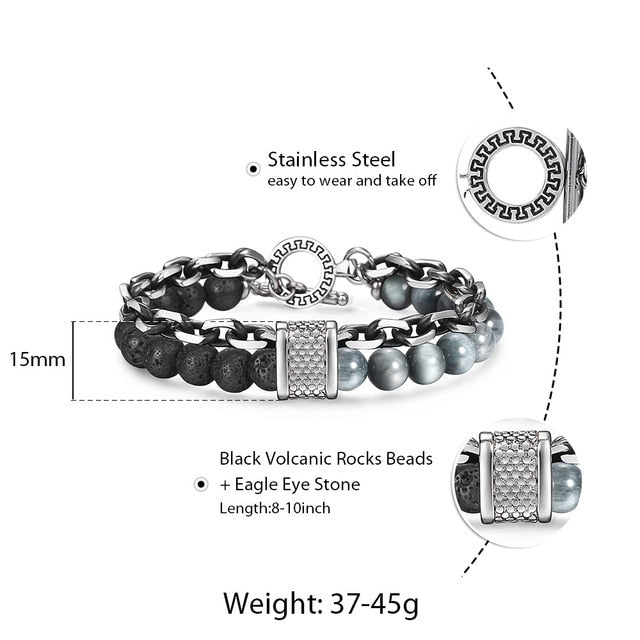 Stainless Steel Healing Beaded Bracelet