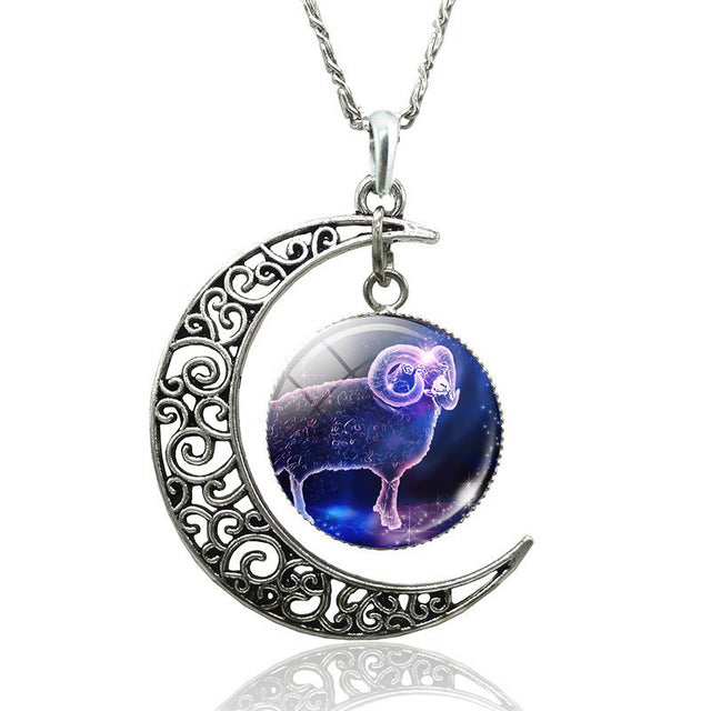 Stellular Constellation Crescent Moon Necklace