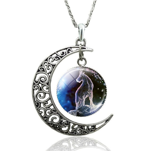 Stellular Constellation Crescent Moon Necklace