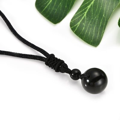 Healing Orb Black Obsidian Necklace