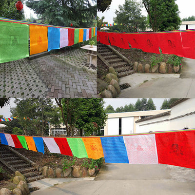 Tibetan Printed Buddhist Lung Ta Prayer Flags