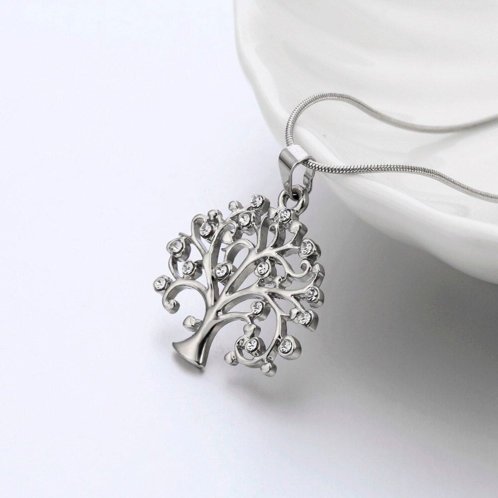 Crystal Studded Tree Of Enlightenment Necklace