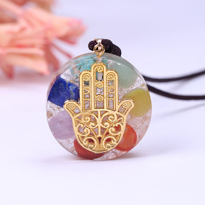 Hand Of Fatima Orgone Chakra Necklace