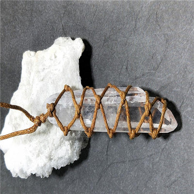 Natural White Quartz Crystal Pendant
